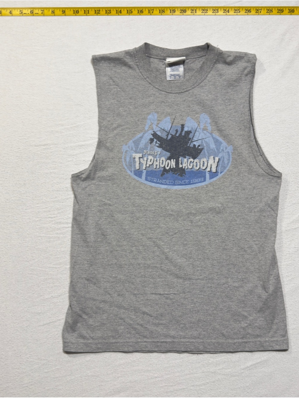 Disney Grey Sleeveless Typhoon Lagoon Graphic Tank made in USA